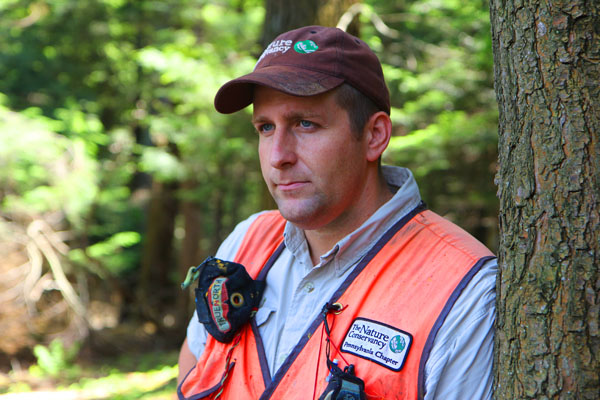 Conservation forester Mike Eckley faces the ecological and social complexities of forest management on a daily basis. Photo: Matt Miller/TNC
