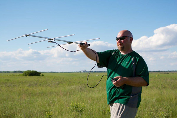 Jeff LeClere of Minnesota DNR tracks hog-nosed snakes. Photo: Bruce Leventhal