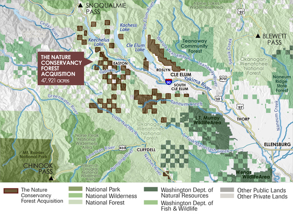 The recent forest checkerboard acquisitions in Washington.