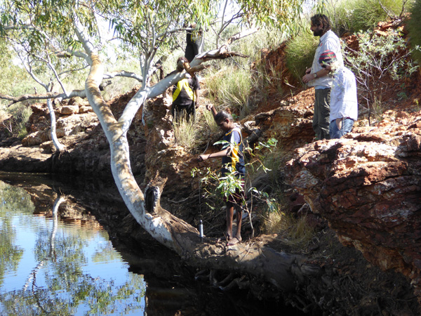 Martu rangers set out data loggers. Photo: Tony Jupp/TNC