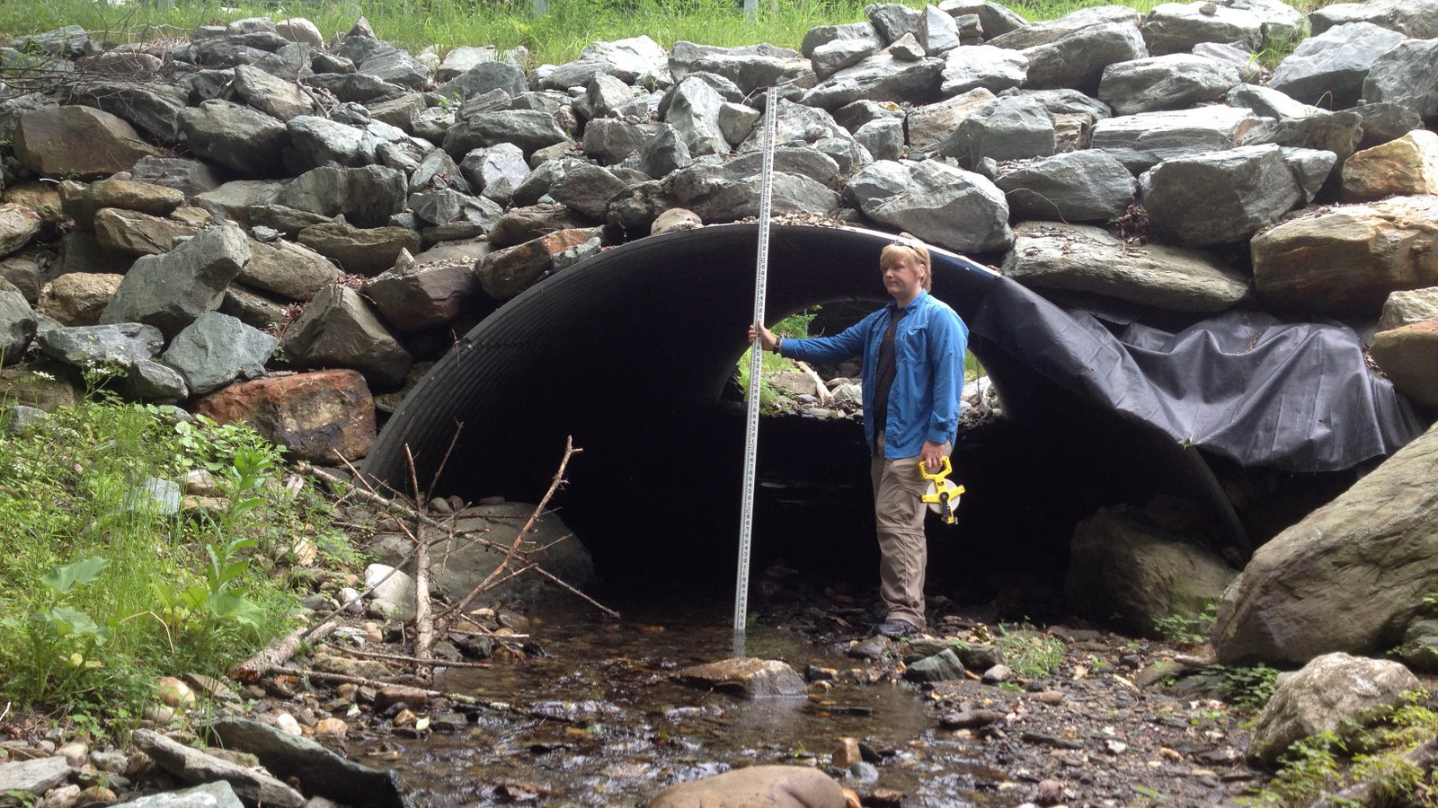 This culvert was built using a technique developed by the Forest Service called "Stream Simulation" after the previous culvert blew out during Tropical Storm Irene. Photo © White River Partnership