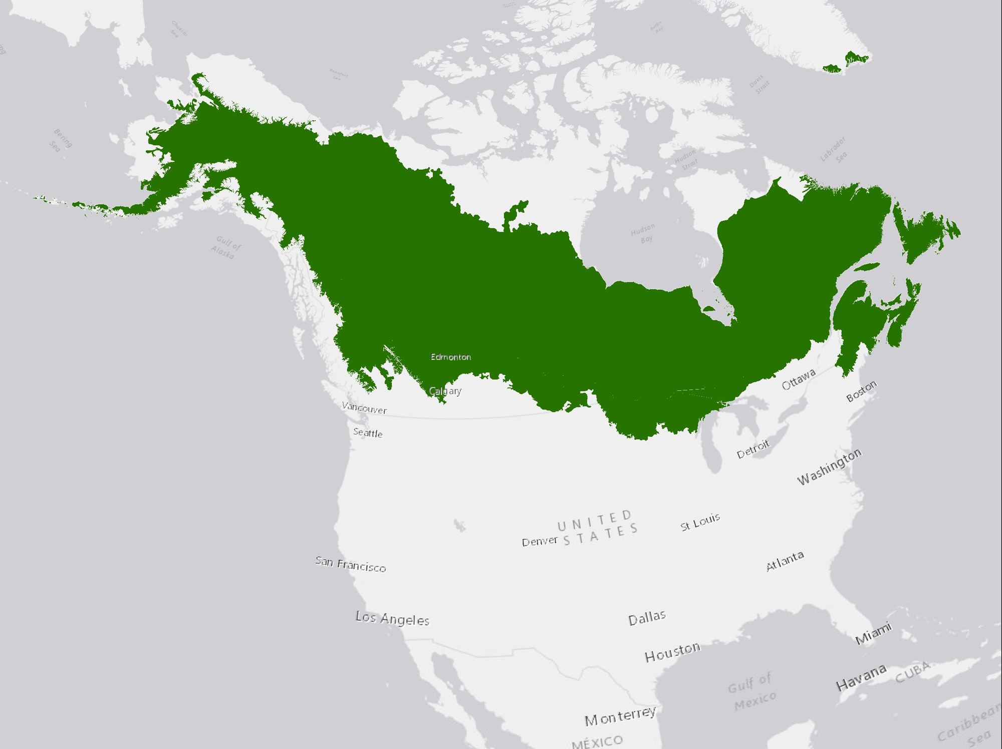 Map of the boreal forest.