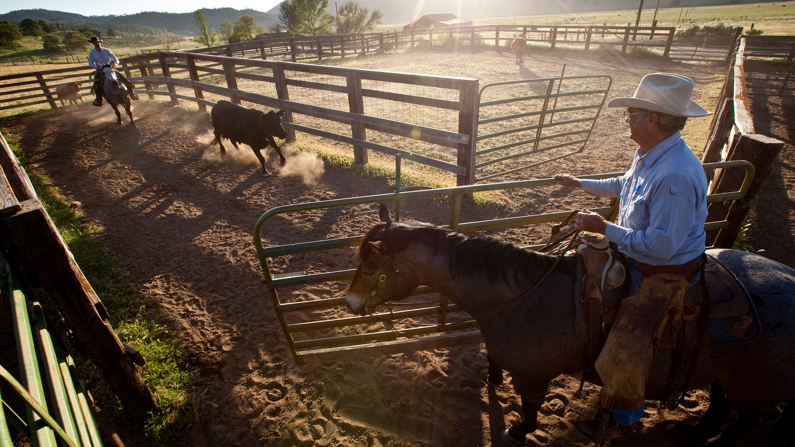 Ranchers Bill and Tom Parker on the Parker Ranch, part of the Tehachapi Corridor in California. Photo © Ian Shive