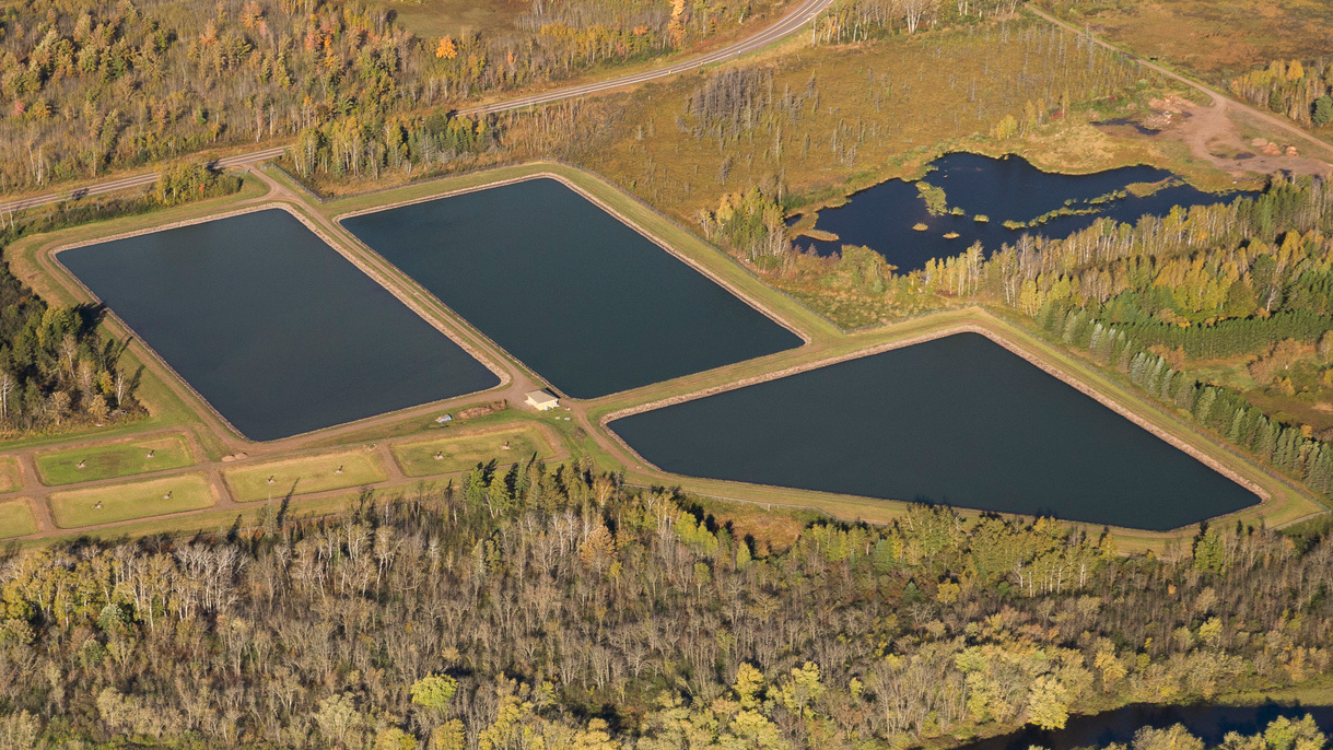 Aerial photograph of the Sturgeon Lake Sanitary Collection Ponds facility. Photo © The Nature Conservancy (Mark Godfrey) 