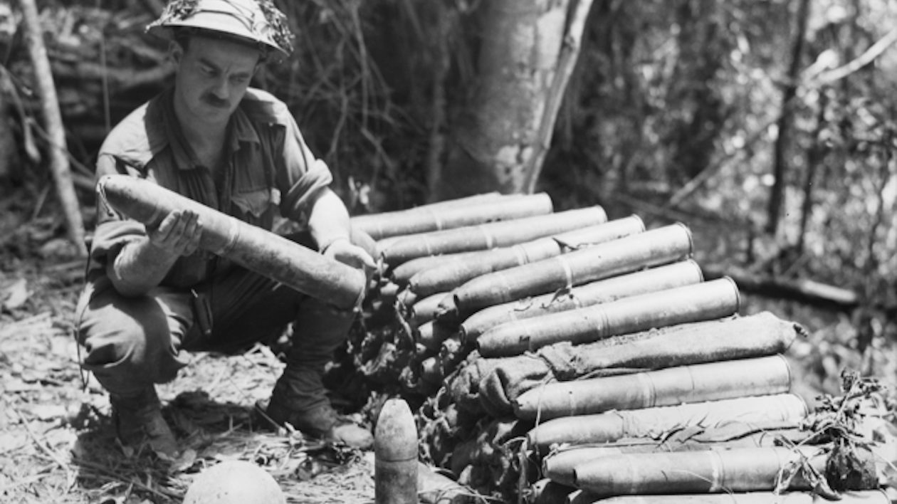 man with gunshells