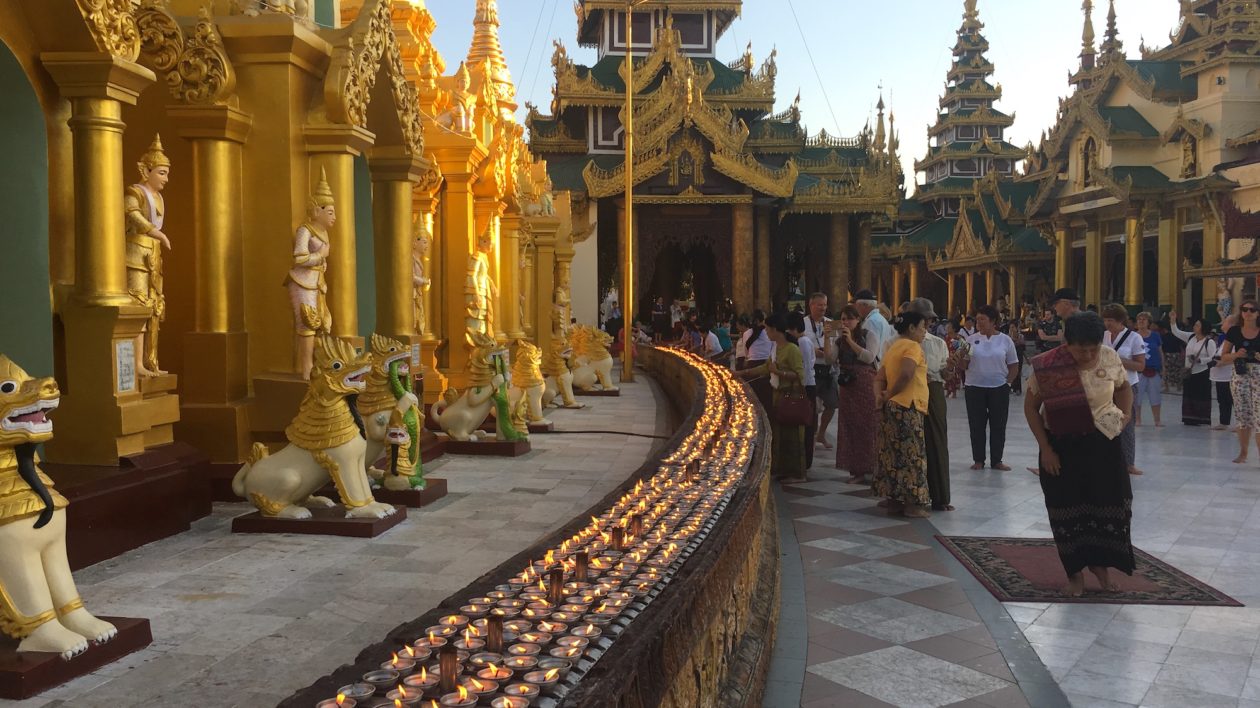golden temple and candles