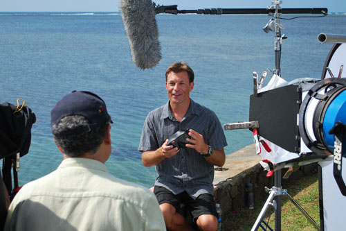 Kydd Pollock is interviewed for Discovery Channel's Shark Week