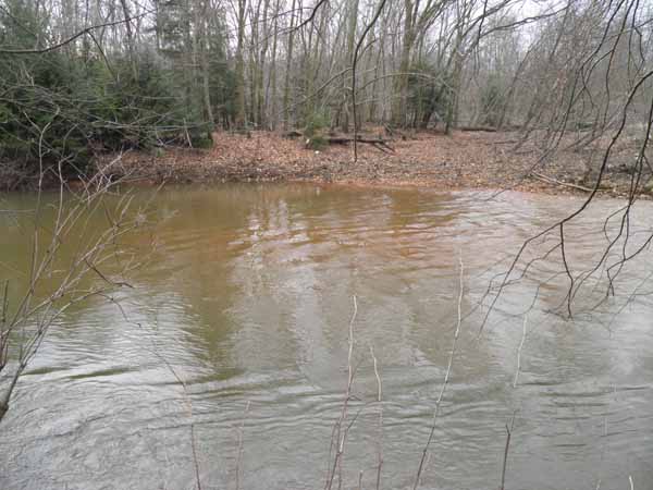 Coal Creek still runs orange from mine drainage. Photo: Matt Miller/TNC