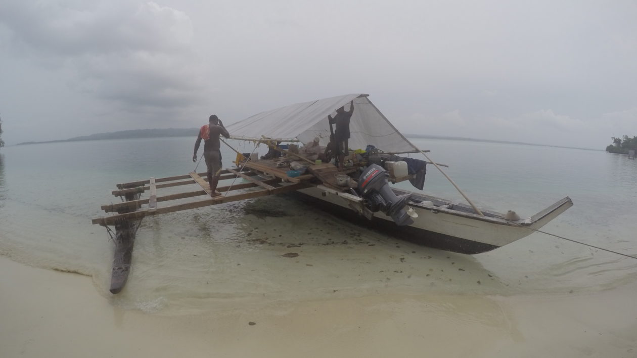 Our accommodation: the Climate Challenger at Ndrova Island. Photo © Richard Hamilton