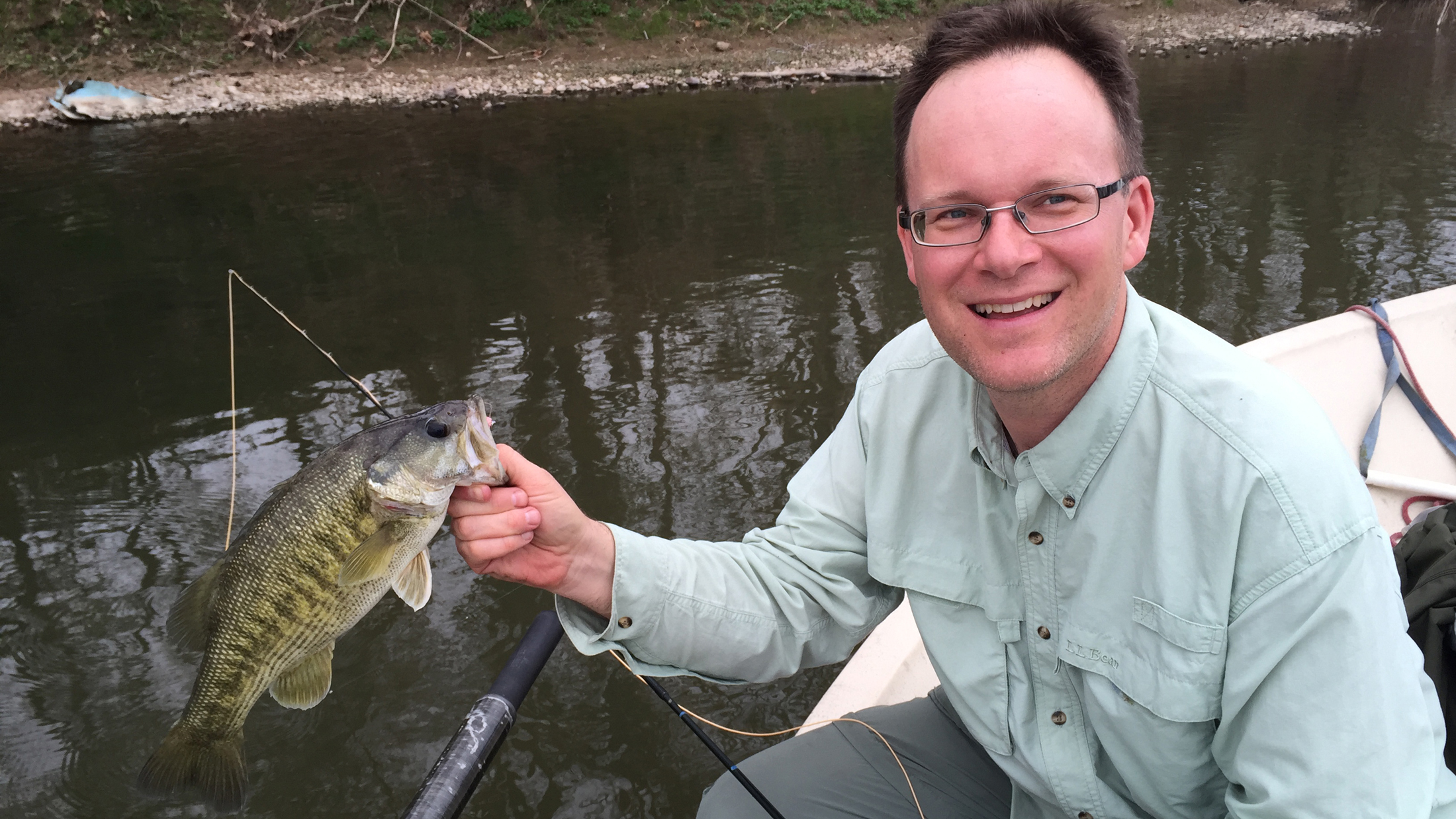 My PB small mouth in the Winooski River in Vt. 4lb on a texas