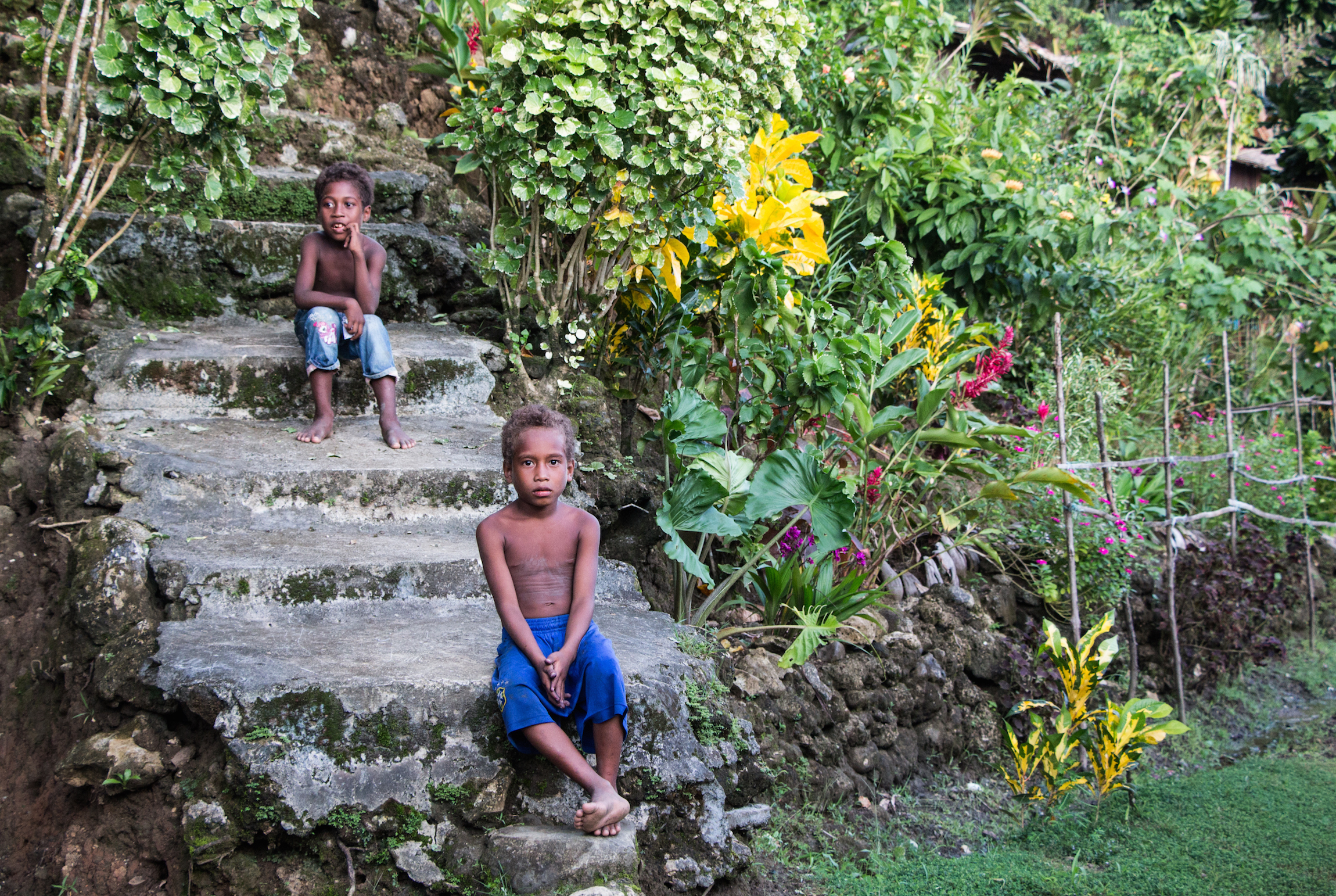 Educating children, like these boys from Kia village, about conservation is a major goal of KAWAKI . Photo © The Nature Conservancy (Justine E. Hausheer) 