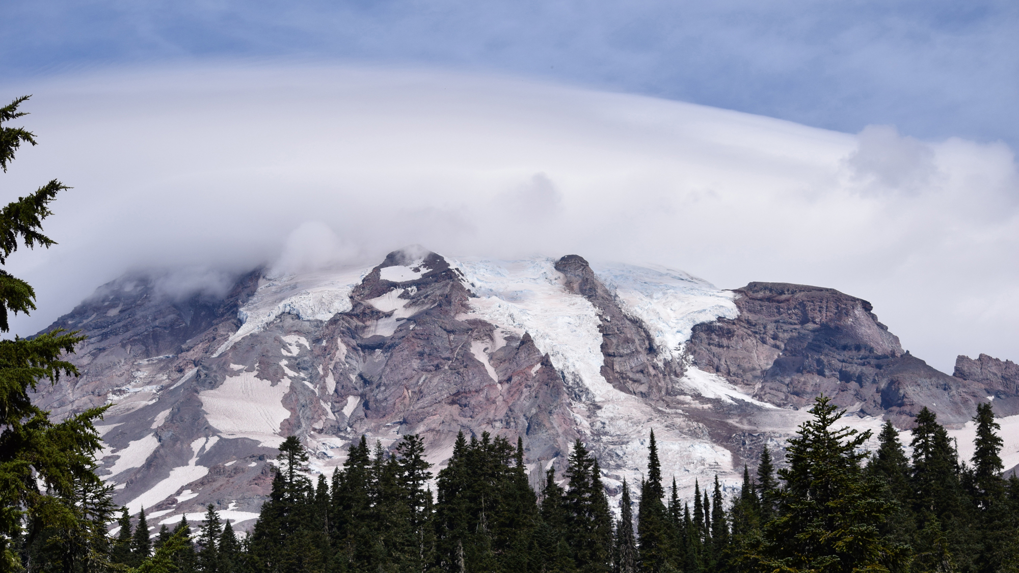 Beautiful views of Mount Rainier's glacier on the way up Pinnacle Peak trail. Photo © The Nature Conservancy (Lisa Feldkamp)