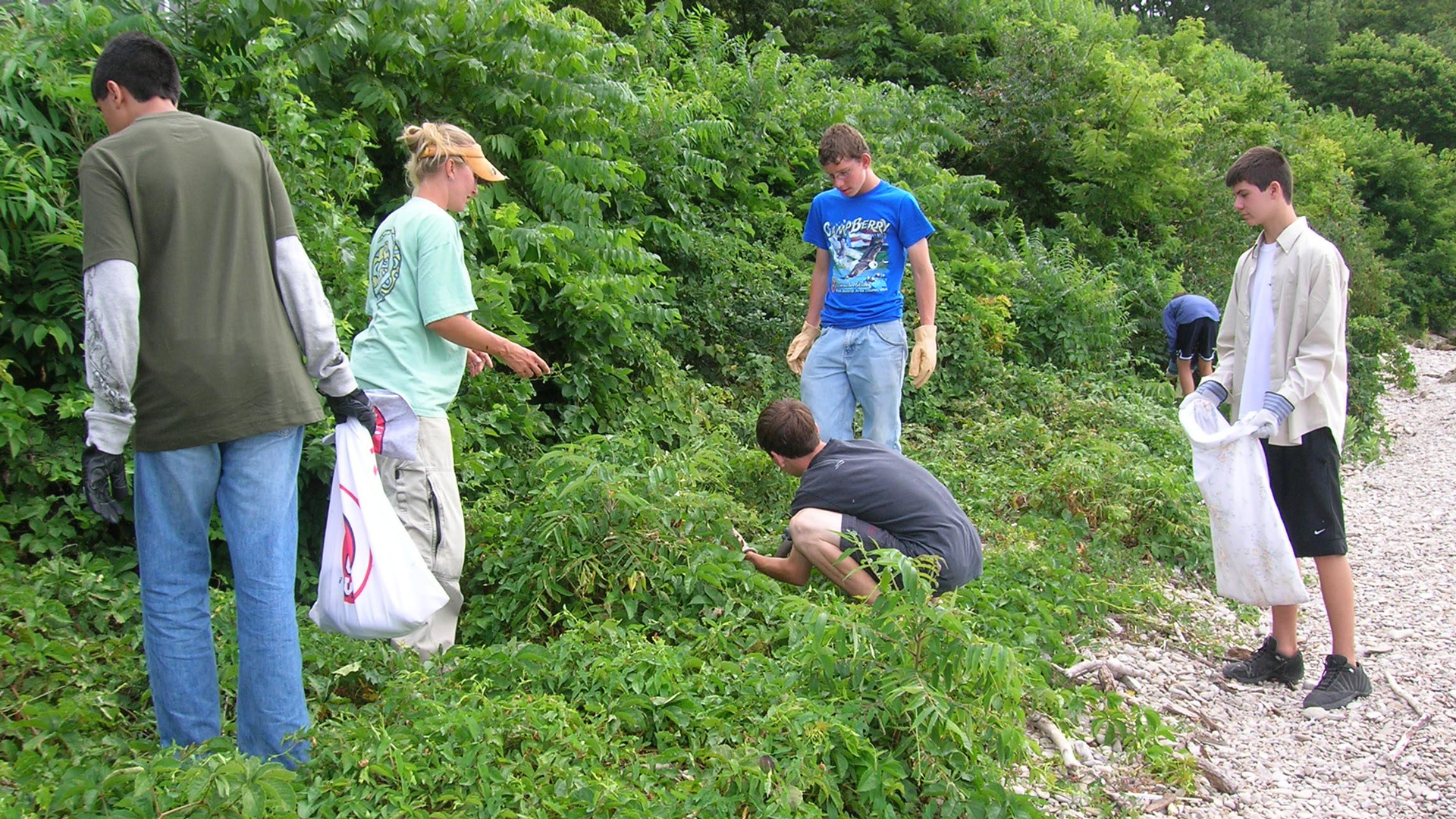 Volunteers track watersnake populations. Courtesy of Dr. Kristin Stanford, Ohio Sea Grant and Stone Laboratory