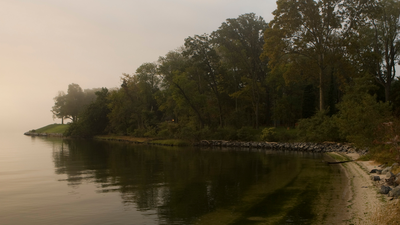 Sunrise over the Choptank River at the Univerisity of Maryland Center for Environmental Science's Horn Point Laboratory (HPL). The HPL oyster hatchery produces oyster spat for research, restoration and educational purposes. Photo © Erika Nortemann