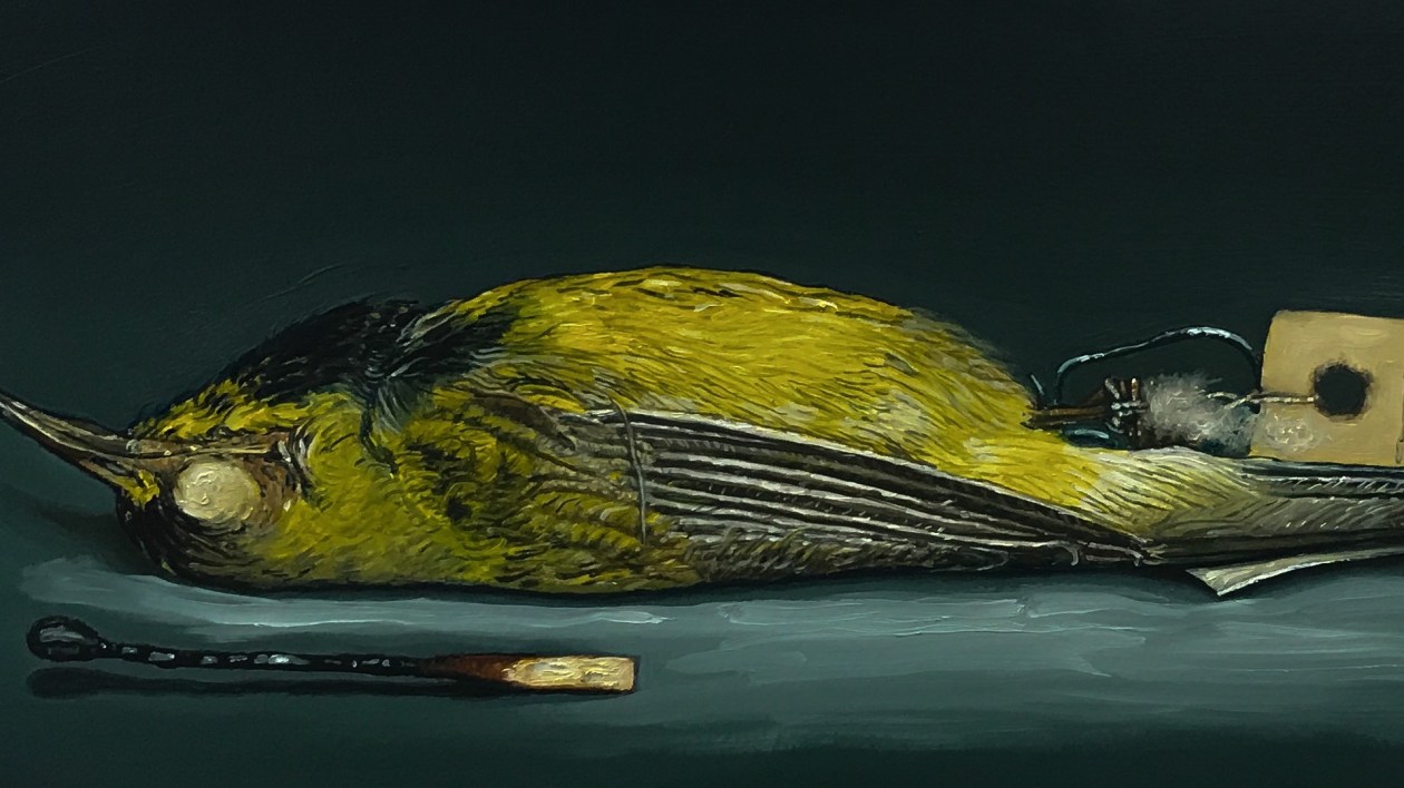 painting of dead bird