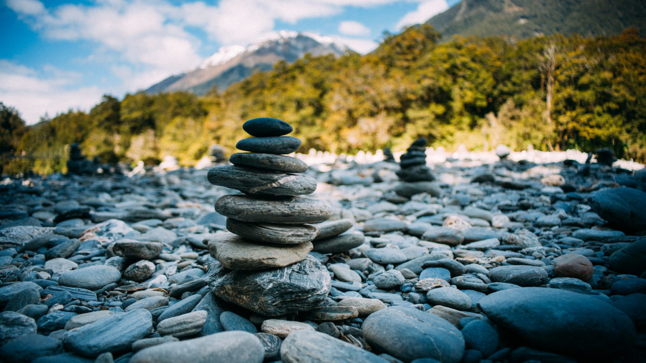 rock stack on beach