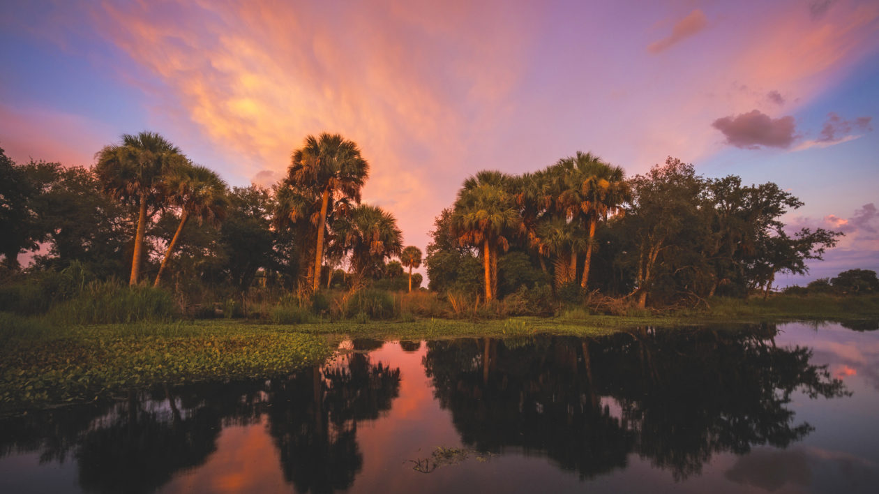 sunset over lake