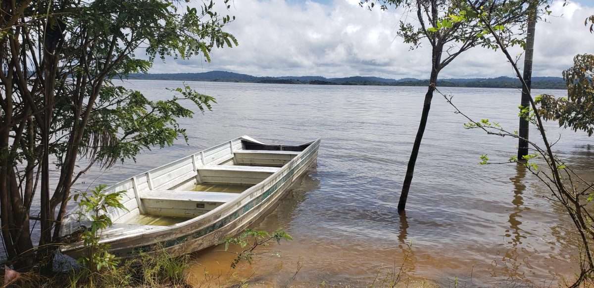 boat on a river bank