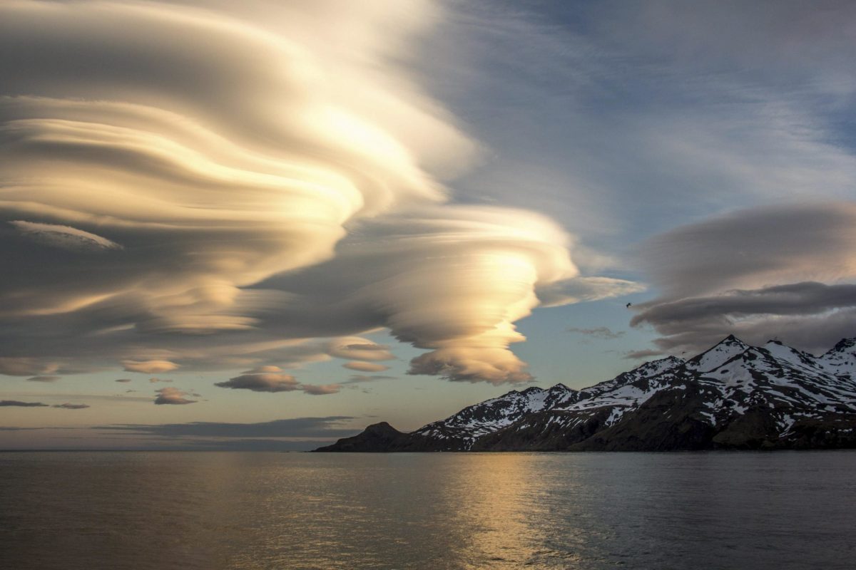 large clouds and mountains
