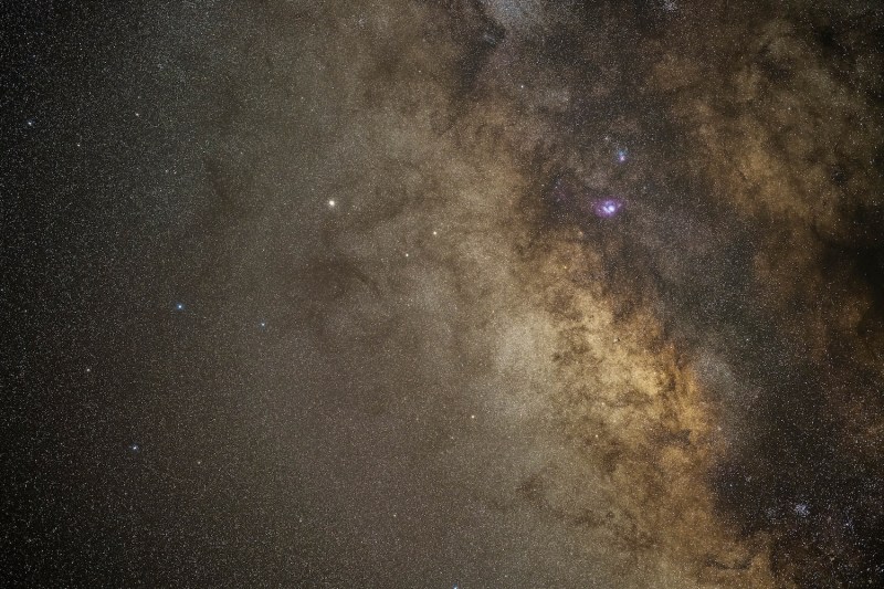 A photo of the night sky with the Milky Way visible. 